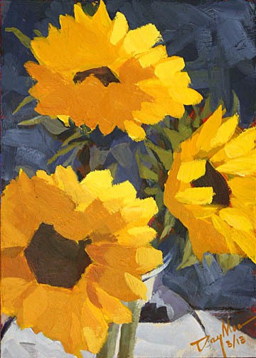 032 sunflowers, acrylic on mdf